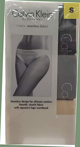 Preisvergleich Produktbild Calvin Klein Ladies' Seamless Bikini Signature Logo Waistband Smooth Fabric 3 Pack