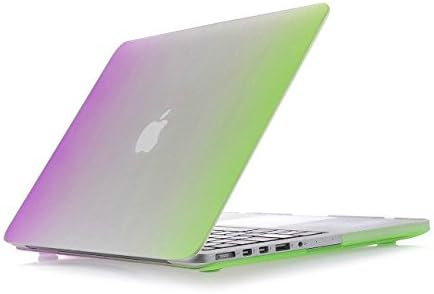 iNeway 3 in 1 set Matte Surface Crystal Rubberized Hard Shell Case cover protector for Apple Macbook Air 13.3" (A1466 &amp; A1369) iNeway&amp; Keyboard Cover(fit for EU model) &amp;HD Screen protector,13.3" Air,EU set-RB-purple+green