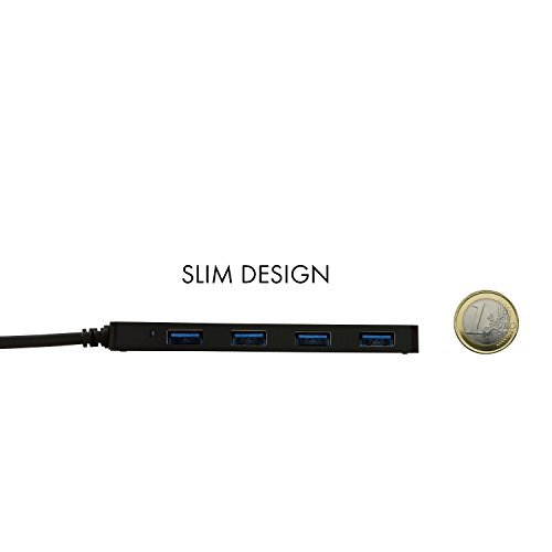 i-tec USB C Slim Passive HUB 4 Port ohne Netzadapter, 4x USB 3.0 Port für den Anschluß von USB-A Geräten auf den neuen USB-C Konnektor, kompatible mit Thunderbolt 3, Windows, Mac OS, Android, Chrome - 3