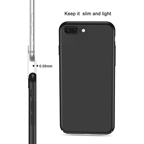 iPhone 8 Plus Case, Forthery Slim Fit Shell Hard Plastic Full Protective Anti-Scratch Resistant Cover Case for iPhone 8 Plus 5.5 Inch(2017) (Black)
