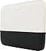Produktbild Kate Spade New York Color-Block Sleeve für z.B. Apple MacBook / iPad Pro / Microsoft Surface - schwarz/weiß [Universal 13" | Saffiano-Design | Goldener Reißverschluss | Gepolstert] - KSMB-017-BLKCM
