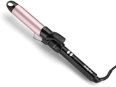 BaByliss Ferro arricciacapelli 32mm, Satin Touch, 10 temperature, riscaldamento rapido, supporto integrato, Nero e rosa, C332E