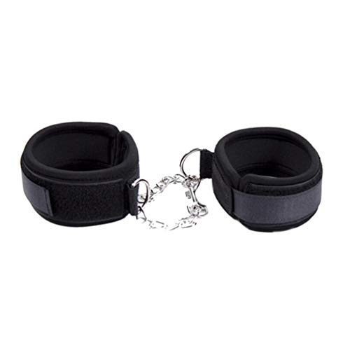 Preisvergleich Produktbild OdeJoy Einstellbar Plüsch Leder Handschellen Sklave Handgelenk Knöchel Handschellen Einschränkungen Spielzeug Alternative Toy Bündeln Bindung Flirt Gerät Sexspielzeug (Schwarz, 1 PC)