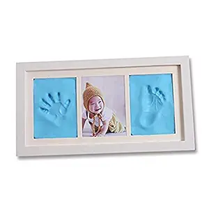 Babies Bloom Baby Imprint kit with Blue Caly (Solid Wood Photo Frame) Note: Peel Off Protective Sheet from Glass