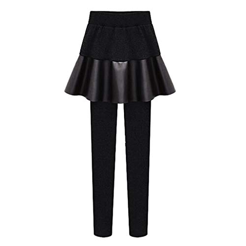 Wtouhe Femmes Chaud Faux Deux Pièces Leggings Pantalon Tissu en Polyester De Haute Qualité, LéGer, AgréAble pour La Peau, Confortable Et ImperméAble Moins De 20 Euros