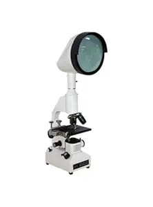 Gom LTPRM-11 Student Projection Microscope with 4X -10X -40XSL Magnification Achromatic Objective Lenses H10X and H15X Eyepieces Low Co-Axial Drive Controls, Triple Revolving Nosepiece (White)