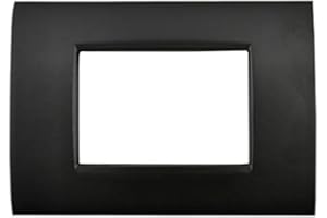 TOT ELECTRIC Placche compatibili con bticino living light AIR placca rigida filo muro quadra per supporti LN4703C (3 Posti, T2 - Nero)