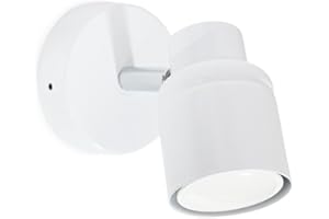 ValueLights | Single Spotlight Adjustable GU10 Wall Light/Ceiling Light IP44 Rated Bathroom Lamp Spot Light - White | Bathroom, Home Décor & Improvement Essential | Included LED Bulb