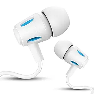 UBON Earphones UB 770 Universal in Ear Earphone with mic Wired with Hi-Resolution Audio Deep Bass Headphones Ergonomic Sweatproof Earbuds for All Smartphones Dynamic 10mm Driver, (White)