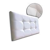 Envío gratis. Ventadecolchones - Cabecero de Cama tapizado en Polipiel con capitoné Modelo Tablet Blanco y Medidas 166 x 70 cm para Camas de 150 ó 160