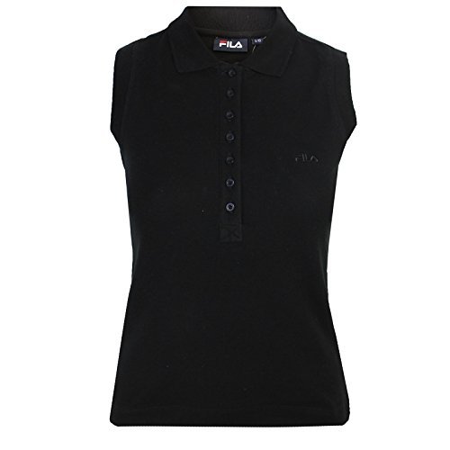 Fila Polo Anguille Noir pour Femmes sans Manche Golf, Tennis Haut Sport