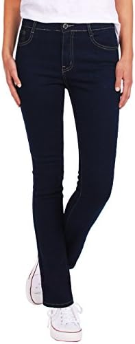 Fraternel women's jeans trousers straight cut normal rise Dark blue size: 10