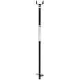 Pylex Adjustable Helical Post 32” Long No Dig Ground Anchor, 4”x4” Post for Patio, Shed or Deck, No Concrete - Black Steel