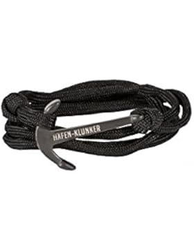 Hafen-Klunker Unisex-Armband Edelstahl mattiert Stoff - 107669