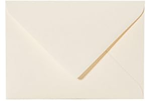 ‎PAPER24 Karten und Co. Envelopes Pack of 25 with Triangular Flap 80 g 14 x 19 cm, Colour 01 Delicate Cream