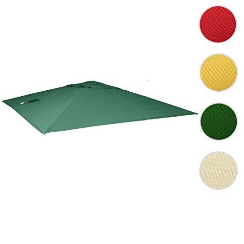 Bezug für Luxus-Ampelschirm N22, Sonnenschirmbezug Bespannung Ersatzbezug, 3x3m ~ dunkelgrün