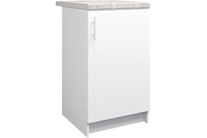 JD Greta Fixed Height 500mm Kitchen Base Cabinet Floor Unit with 38mm Worktop – White Matt