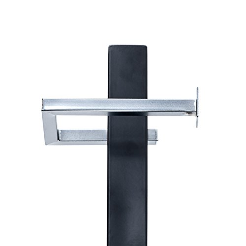 Relaxdays WC Garnitur GRAO HBT ca. 70 x 20 x 20 cm Bürstengarnitur grau mit Klobürste und Rollenhalter Metall WC-Ständer samt WC-Bürste schwarz und Bürstenhalter, Toilettenbürste, anthrazit - 7