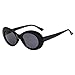 Produktbild Unisex Sonnenbrille, Sonnena Herren Damen Vintage Retro Clout Goggles ovale Gespiegelte Linse Sonnenbrille Glasses Klassische reflektierenden Spiegel Outdoor Sportbrille (I)