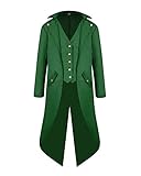 traje verde hombre zara Lavare a mano Chaqueta Steampunk Gotico Chaqueta De Manga Larga Ropa Larga De La Vendimia Viste Traje De Cosplay para Hombres Verde M