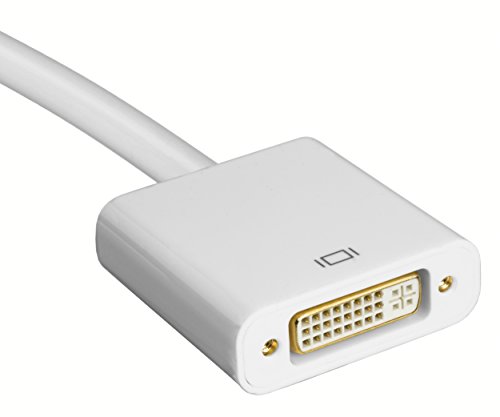mumbi Mini DisplayPort DVI-I (Dual Link) Adapter Kabel – von Mini DisplayPort auf DVI 24+5 – vergoldete Kontakte – Adapterkabel 10cm weiss - 4