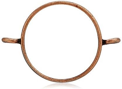 10PCS 25mm Round Open Back Bezel Pendant, Open Back for Resin, Polymer, etc. Open Back Frame with 2 Loops, Antique Copper