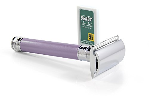 Edwin Jagger Amazon Exclusive Heather Pearlised Acrylic Handle Double Edge Safety Razor