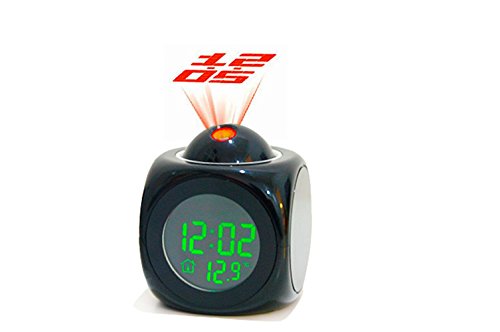 Preisvergleich Produktbild RFVBNM Multifunktionshebel Projektionsuhr bunte Projektion Wecker Voice Wecker Sound Projektion Bell, 9,5 * 9 * 10 cm LED