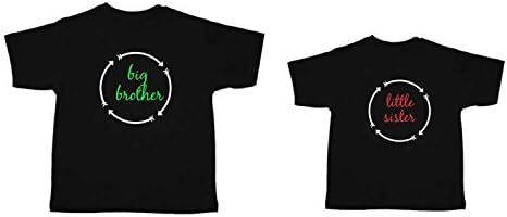 TheYaYaCafe� Kids Siblings T-Shirts for Brother Sister Big Brother Little Sister Printed Cotton