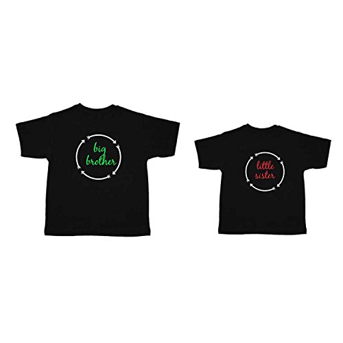 TheYaYaCafe� Kids Siblings T-Shirts for Brother Sister Big Brother Little Sister Printed Cotton