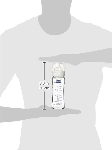Chicco Babyfläschchen Wohlbefinden, Natur Glas, 24e, Silikon, 1 Loch, normal - 2