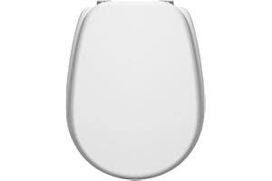 INBAGNO Copriwater Liuto Ideal Standard Dedicato Bianco In Legno Rivestito Resina | Sedile WC Compatibile Vaso Ideal Standard Liuto | Con Paracolpi Antiscivolo E Cerniere In Ottone Cromato Incluse