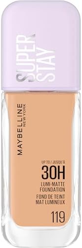 Maybelline New York Fondotinta a Lunga Tenuta, Per Tutti i Tipi di Pelle, Finish Matte Luminoso, Copertura Medio-Alta, Fino a 30H di Tenuta, Con Amminoacidi, Superstay Lumi-Matte, Tonalità: 119