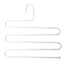 Produktbild Eizur 5 Schicht Metall Hosen Kleiderbügel Hose Zweiräder Aufhänger s-förmige Multi Handtücher Kleiderbügel Aufhänger-Halter Wäscheständer Halter Handtücher Gürtel Racks Non-Slip Aufhänger Speicher Organisator--Weiß