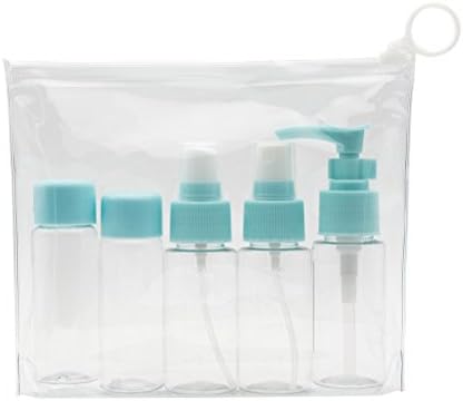 Plastic Travel Bottles Set Air Travel Size Toiletry Liquid Containers with Scale for Cosmetic Makeup Storage Bag by DoBaTo (Blue)