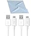 Produktbild wortek Kabelset, 2er Set Original Samsung Micro USB Kabel High Speed Ladekabel Aufladekabel für Android Smartphone Handy Samsung Galaxy ECB-DU4EWE 1,5m Weiß 2 Stück + GRATIS Displayputztuch
