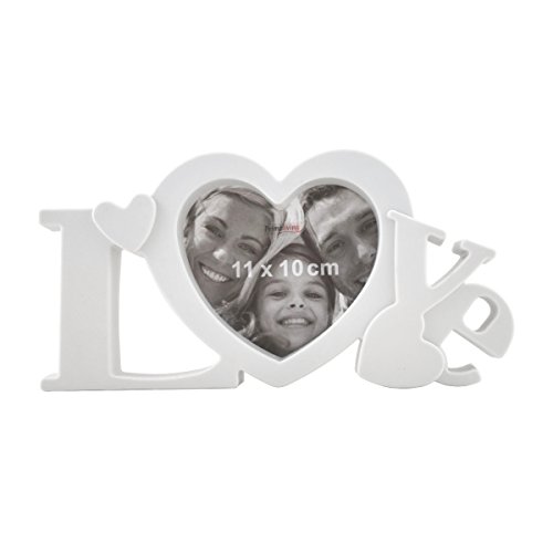 LOVE Bilderrahmen in 3D Optik mit Glasscheibe in Weiß P-336