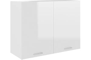 vidaXL Kitchen Cabinet with 2 Shelves in Particle Board 80 x 31 x 60 cm Glossy White