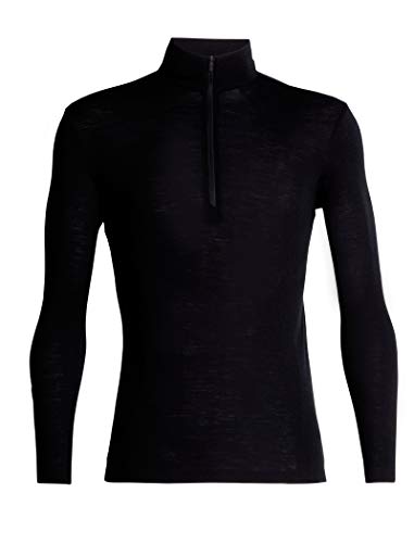 Icebreaker Men's 175 Everyday Half Zip Base Layer Long Sleeve Top - Black, Medium