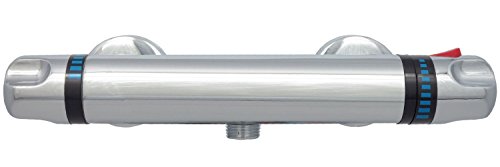 Thermostat Duschset Brauseset Duschsystem Dusch Brause Set Duschstange 100cm Regendusche 25cm Kopfbrause Überkopfbrause Komplettdusche Brausestange Duschbrause variable Halter 40cm-90cm Duschgarnitur für vorhandene Bohrlöcher 12003T-25 - 9