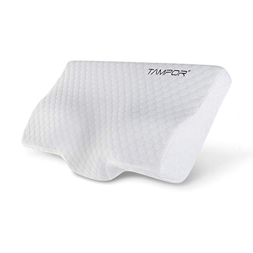 Almohada Ergonómica de Memoria Forma de Bambú del Carbón Anti-ácaros Hipoalergénico Funda Lavable a Máquina- Viscoelástica 100% 60x35x11 / 6CM por TAMPOR