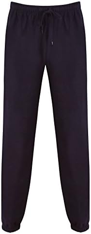 Mens Fleece Jog Pants Jogging Bottoms Trousers Joggers Cuffed Hem Zip Pockets