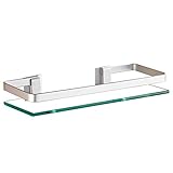 YUZHIWUX Badezimmer-Racks, Bad Wasch-Rahmen, Glas-Regale, Kosmetik-Racks, Space Aluminium-Rahmen, 13 * 55cm