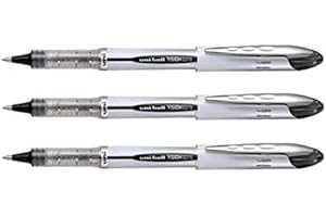 UNI-BALL Vision Elite UB200 - Set di 3 rulli a inchiostro liquido, punta media, 0,8 mm, colore: nero