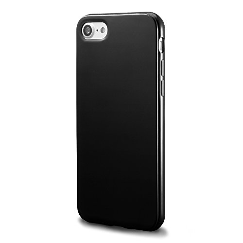 Funda para Apple iphone 8 iPhone 7 con cubierta de silicona a prueba de golpes extremamente delgada parachoques flexible y suave de Gloss Gel manguera para Apple iphone 8 iPhone 7 de parachoques de TPU de color Negro Funda para Apple iphone 8 iPhone 7 con cubierta de silicona a prueba de golpes extremamente delgada parachoques flexible y suave de Gloss Gel manguera para Apple iphone 8 iPhone 7 de parachoques de TPU de color Negro