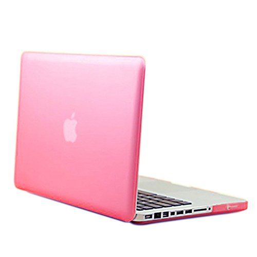 HASESS 3 In 1 Weich-Haut Glatte Oberfläche Sanfte Berührung Plastik Schutz Hülle Case Abdeckung & Europa UK Layout Tastatur Abdeckung & Klar LCD-Schirm-Schutz für A1278 Macbook Pro 13.3" mit CD-ROM Nicht-Retina - Pink