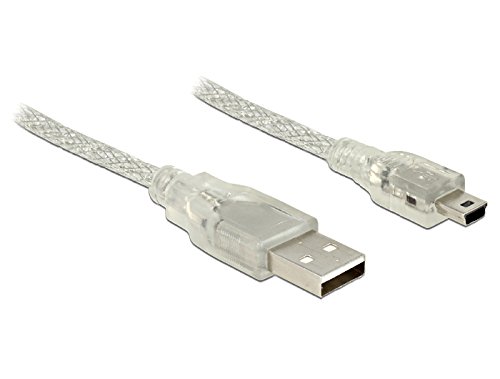 DELOCK Kabel USB 2.0 Typ-A Stecker > USB 2.0 Mini-B Stecker 0,5 m transparent