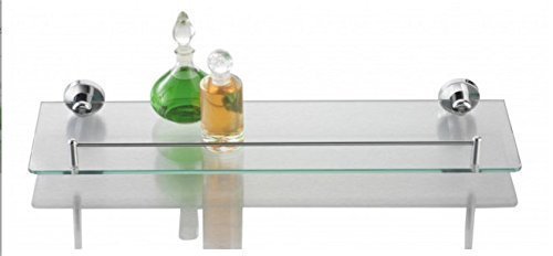 Badablage mit Glasboden und verchromter Reling 50 x 14 cm - 3