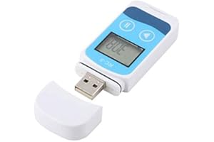 FTVOGUE Tragbarer Temperatur-Datenlogger Mini Temp Recorder Anzeige LCD Display 32000 Punkte U Disk Design mit internem Sensor