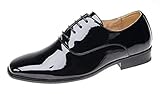 ENCAJE Oxford Zapatos Junior Niño Inteligente Zapatos De Boda / salón de baile/ formal. Charol ACABADO - Negro, 3 UK